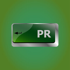 Poster - PR marketing concept. computer keyboard with word Public Relations