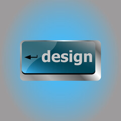 Poster - design word on computer keyboard keys button