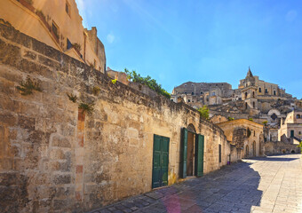 view of the old city of matera itly