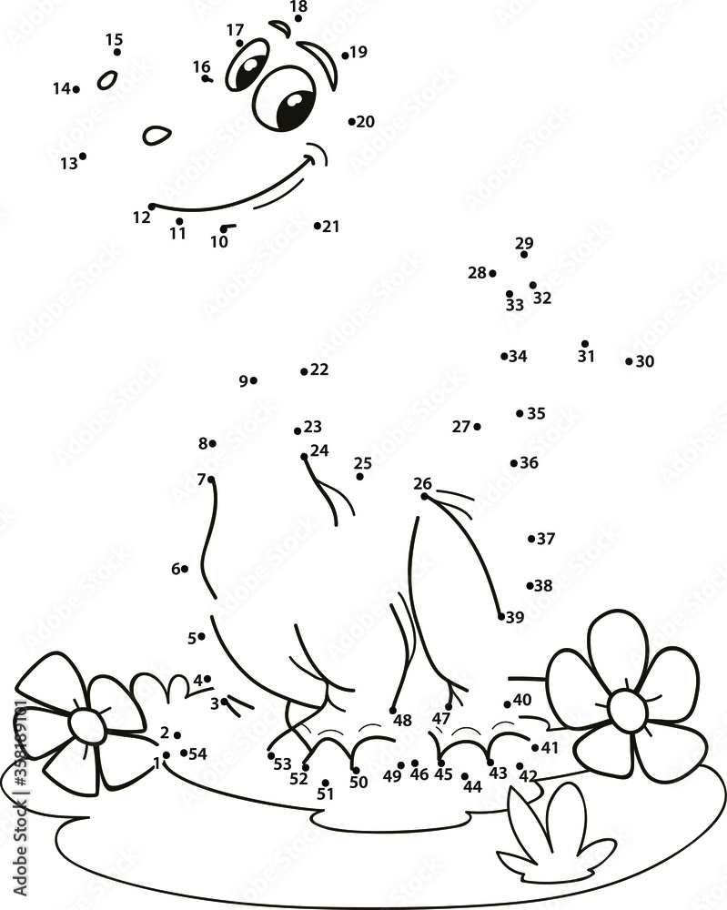Vector de Stock Connect the dots. Dinosaur. Coloring page outline of ...
