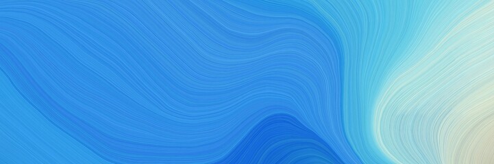 Poster - colorful and elegant vibrant background graphic with modern waves background illustration with dodger blue, powder blue and sky blue color