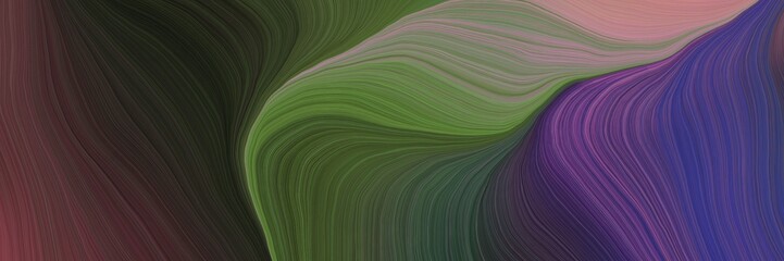 Poster - colorful and elegant vibrant artistic art design graphic with smooth swirl waves background design with dark slate gray, very dark blue and rosy brown color
