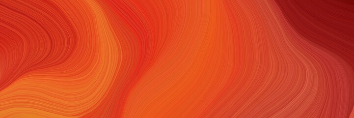 Poster - colorful and elegant vibrant abstract art waves graphic with modern soft swirl waves background illustration with coffee, maroon and bronze color