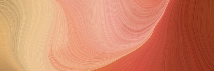Poster - colorful and elegant vibrant background graphic with modern soft curvy waves background illustration with burly wood, sienna and indian red color