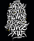Fototapeta Fototapety dla młodzieży do pokoju - Handmade Urban Font. Marker Graffiti Font, handwritten Typography vector