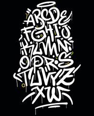 Wall Mural - Handmade Urban Font. Marker Graffiti Font, handwritten Typography vector