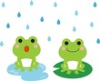 カエルと雨のセットです。