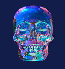 Abstract Colorful Crystal Head Skull 3d Illustration