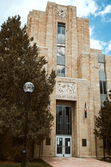 Wall Mural - Exterior of Boulder Municipal Courthouse on Pearl Street Mall in Boulder, Colorado