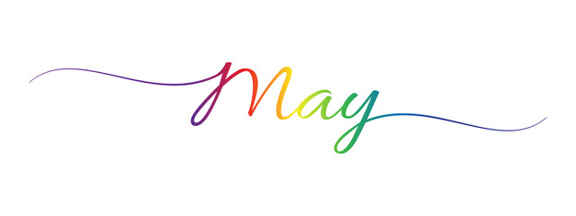 may letter calligraphy banner colorful gradient