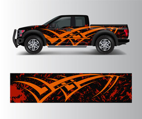 Wall Mural - Racing graphic background vector for Truck, Pickup and vehicle branding. vinyl and wrap design vector