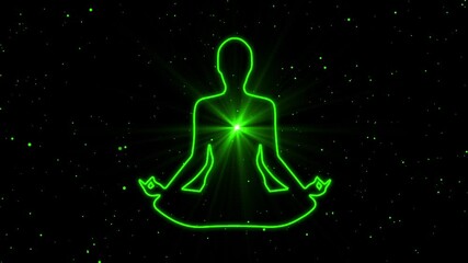 Wall Mural - Meditation Silhouette With Light Rays