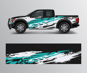 Graphic abstract grunge stripe designs for Truck decal, cargo van and car wrap vector