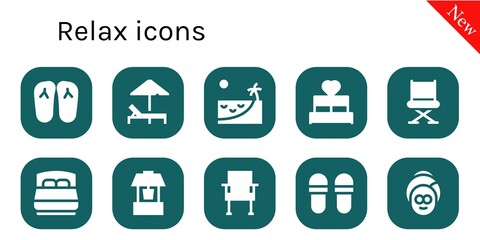 Canvas Print - Modern Simple Set of relax Vector filled Icons