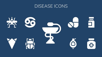 Wall Mural - disease icon set