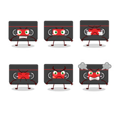 Sticker - Retro cassette cartoon character with various angry expressions