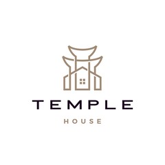 Sticker - temple house logo vector icon illustration