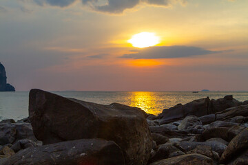 beautiful sunset on Phi-Phi Don, Thailand