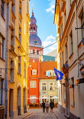Fototapete - Riga old town scenic view, Latvia