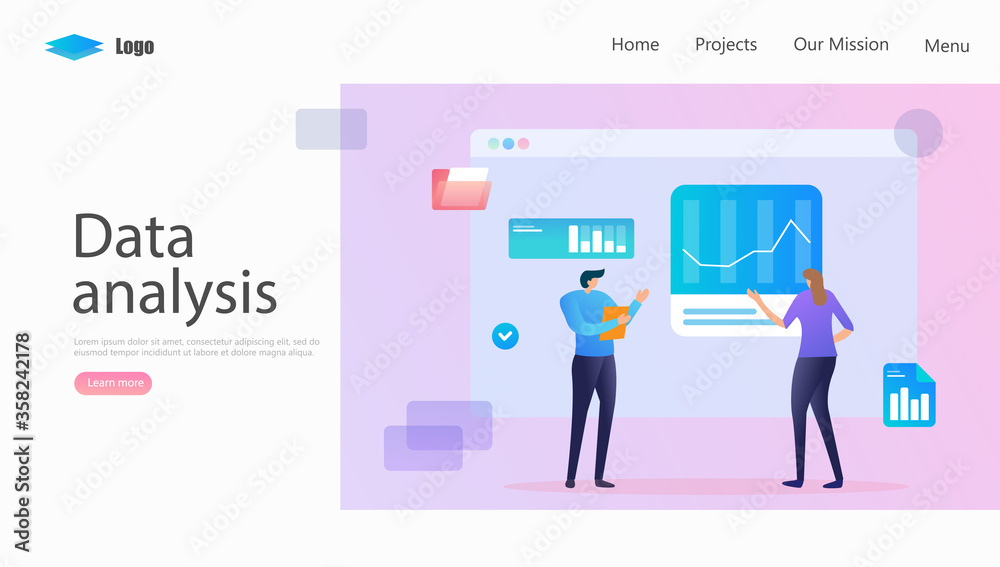 Data Analysis Process Vector Illustration Concept, Suitable for web ...