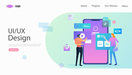 UX / UI Design Vector Illustration Concept, Suitable for web landing page, ui, mobile app, editorial design, flyer, banner, and other related occasion