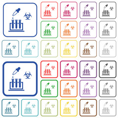 Poster - Biological experiment outlined flat color icons