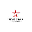 Creative modern five star sign logo design symbol template.