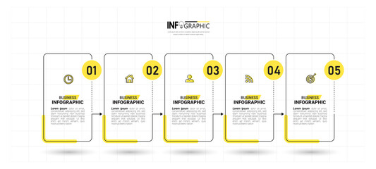 Wall Mural - Timeline Infographics design template, linear concept with 5 steps	
