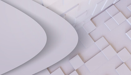 Aufkleber - Abstract geometric digital pattern Creative idea and random square shapes on Grey background - 3D Rendering