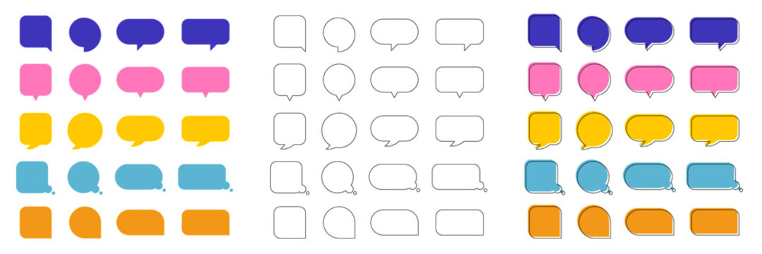 set of colorful vector speechbubble illustration