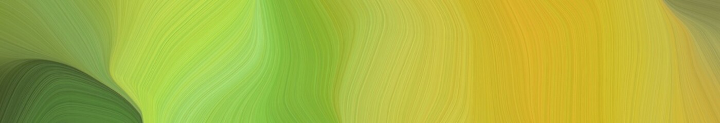 Poster - creative banner with yellow green, dark olive green and moderate green color. smooth swirl waves background design