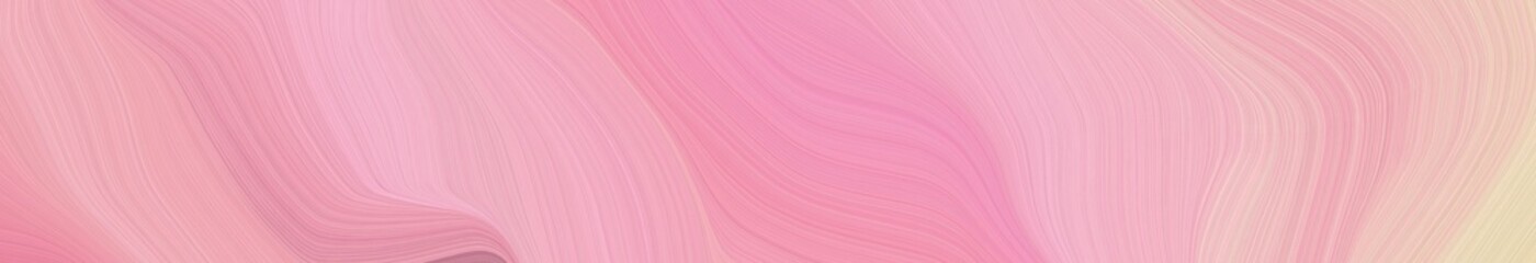 Poster - wide colored banner with waves. contemporary waves design with pastel magenta, wheat and baby pink color