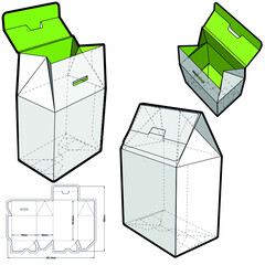 Folding Box (Internal measurement 7.5x5x12cm) and Die-cut Pattern. The .eps file is full scale and fully functional. Prepared for real cardboard production.