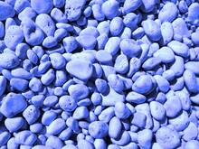 Close Up Of Blue Round Stones, Navy Background