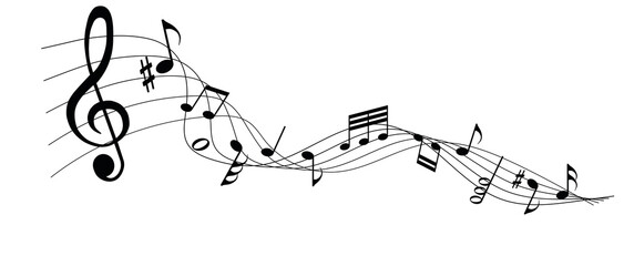 musical notes melody on white background