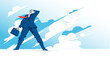 © Hurca! - Imprenditore visto dal basso guarda verso il futuro e nuove opportunità di business