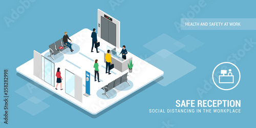 Fotografía Safe business reception and social distancing
