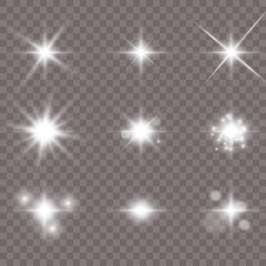 Poster - Glowing lights effect. Star burst with sparkles