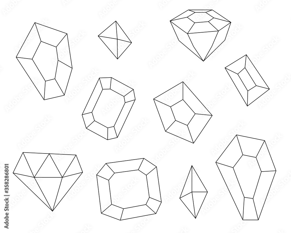 宝石のイラストのセット かわいい 素材 Poster Posters Yugoro