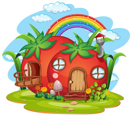 Sticker - Tomato fairy house isolated