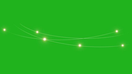 Wall Mural - Decorative light string motion graphics with green screen background