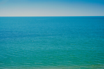 beautiful ocean against blue cloudy sky in southern of Thailand.