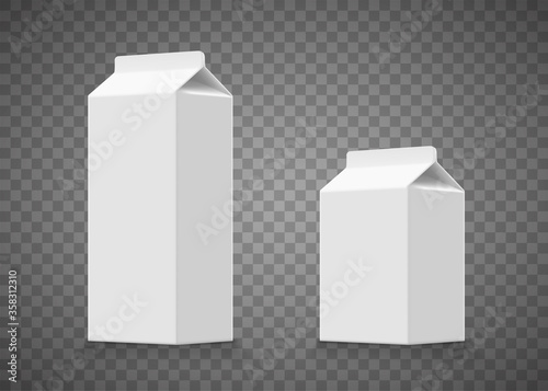 Milk or juice cardboard white packaging template