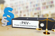 PKV (Private Krankenversicherung) – Ordner mit Beschriftung, Paragraf und Waage – Recht, Gesetz, Anwalt