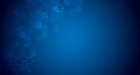 Poster - Molecule structure abstract background. Medical, research, chemistry, biotechnology, science and technology concepts, vector illustration.