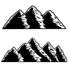 Wall Mural - set of illustration of mountains in engraving style. design element for logo, label, emblem, sign. v