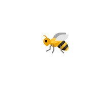 Honeybee Vector Flat Icon. Isolated Honey Bee Emoji Illustration 
