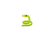 Snake Vector Flat Icon. Isolated Green Snake Emoji Illustration 