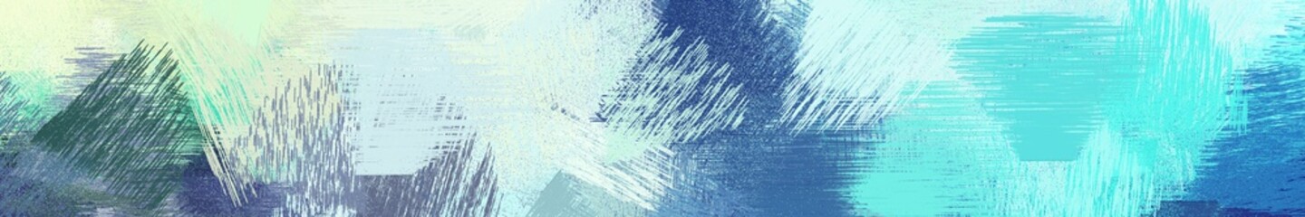 Poster - wide landscape graphic with abstract brush strokes background decoration with powder blue, pale turquoise and teal blue. can be used for wallpaper, cards, poster or banner