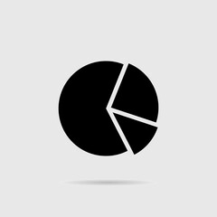 Poster - Pie Chart Icon Vector in Trendy Style Isolated on Grey Background. Graph Symbol Illustration
